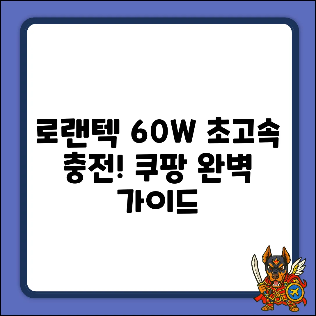 로랜텍 60W 초고속 충전 케이블 완벽 가이드