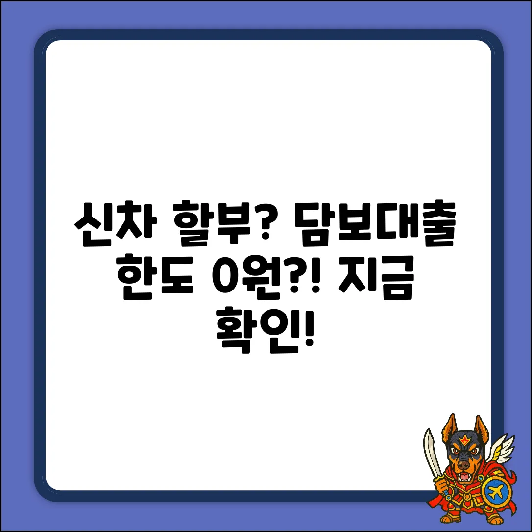 신차 전액할부 후, 담보대출 한도에 **헉!**