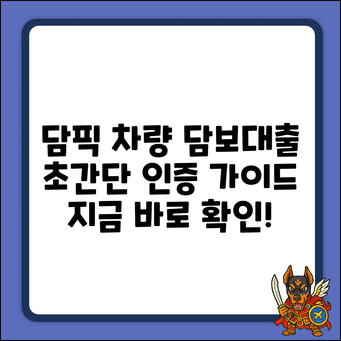 담픽 차량담보대출 인증 절차 완벽 가이드