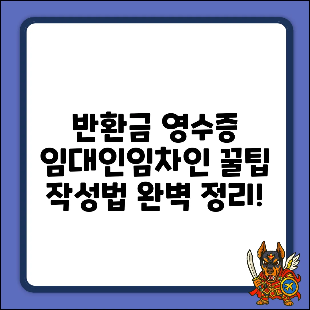 반환금 영수증, 임대인/임차인 정보 작성법?