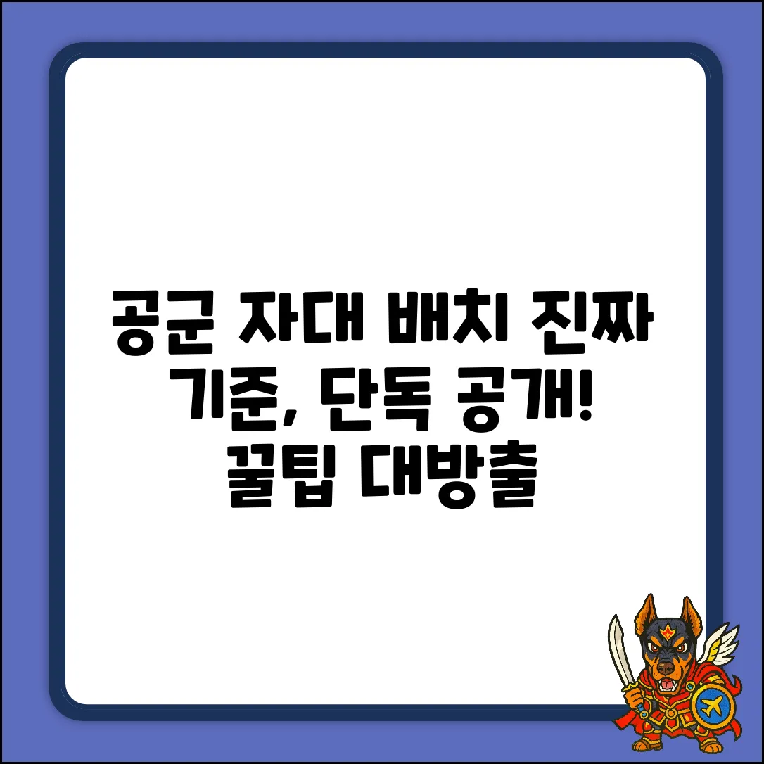 공군 자대 배치 기준, 진짜 뭘까?
