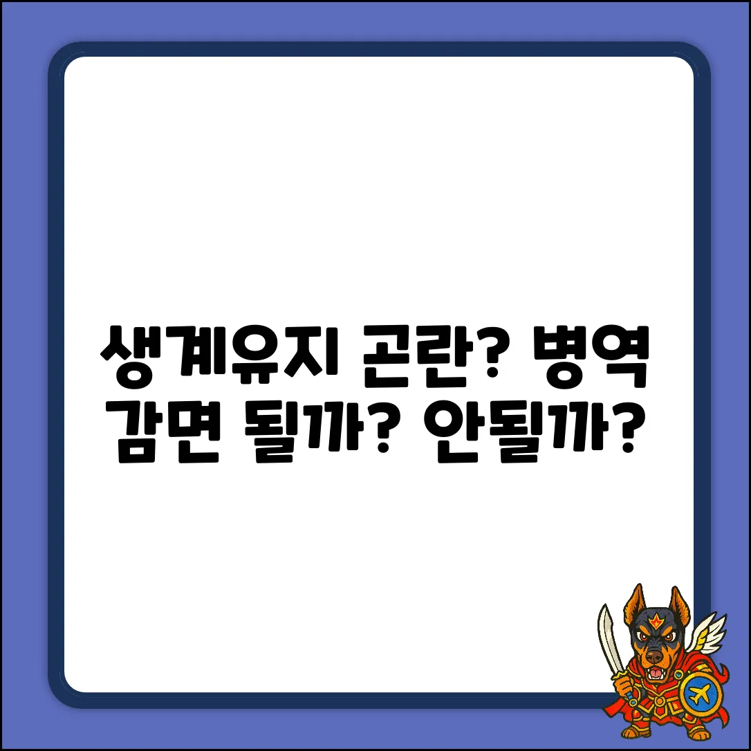 생계유지곤란 병역감면, 이걸로 될까요?