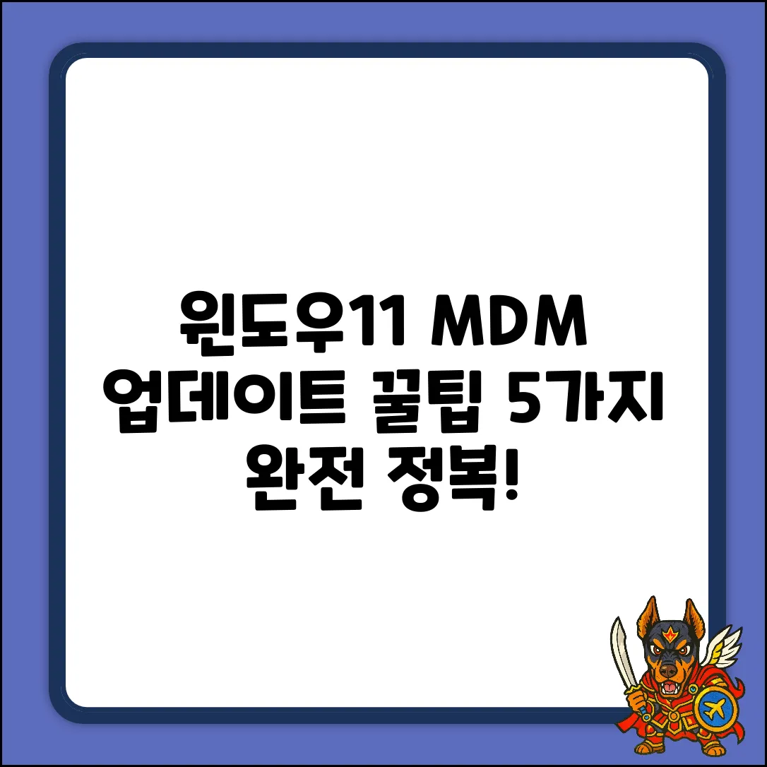 윈도우11 MDM 관리, 업데이트 꿀팁 5가지
