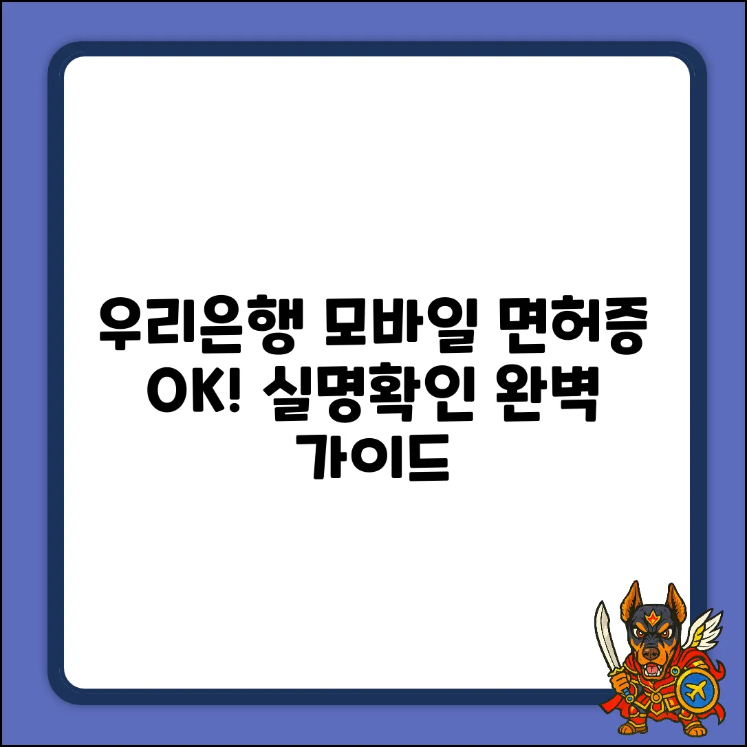 우리은행 모바일 운전면허증 실명확인 완벽 가이드