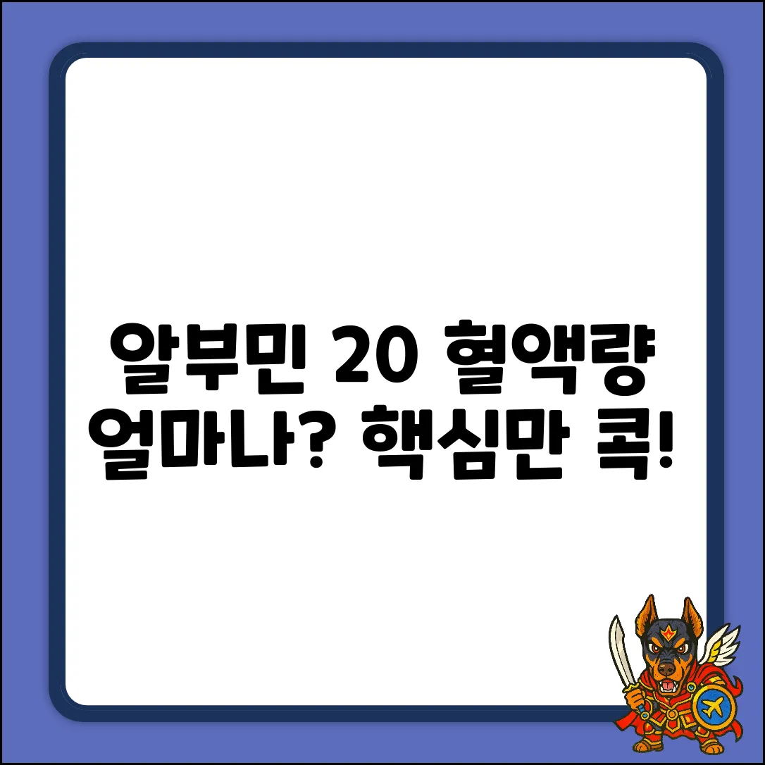 20% 알부민 주사, 혈액량 얼마나 늘까?