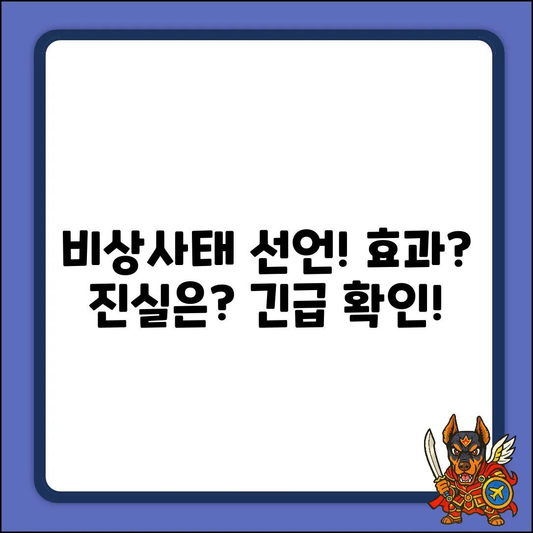 비상사태 선언! 놀라운 효과, 현실은?