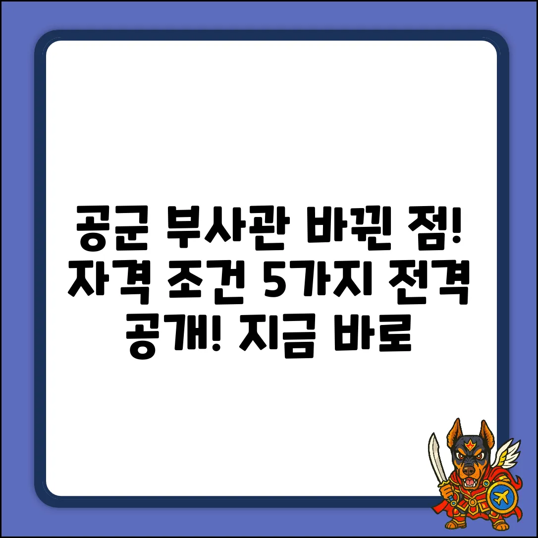 바뀐 공군 부사관 후보생 자격 5가지!