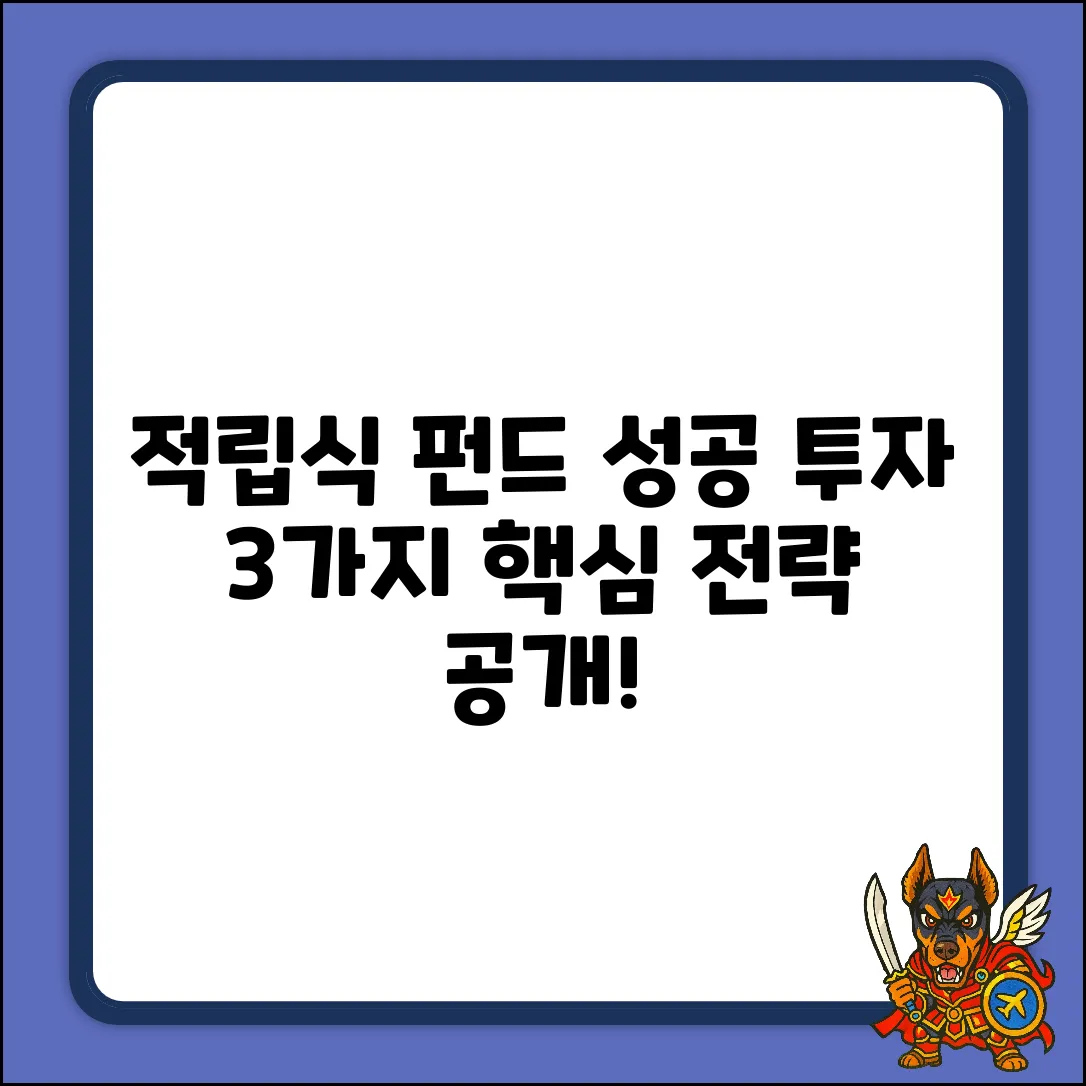 적립식펀드 성공 투자, 3가지 핵심 전략