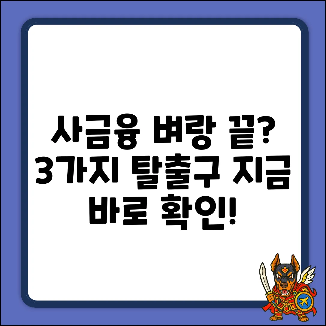 사금융 과다대출, 가능한 곳 3가지🔑