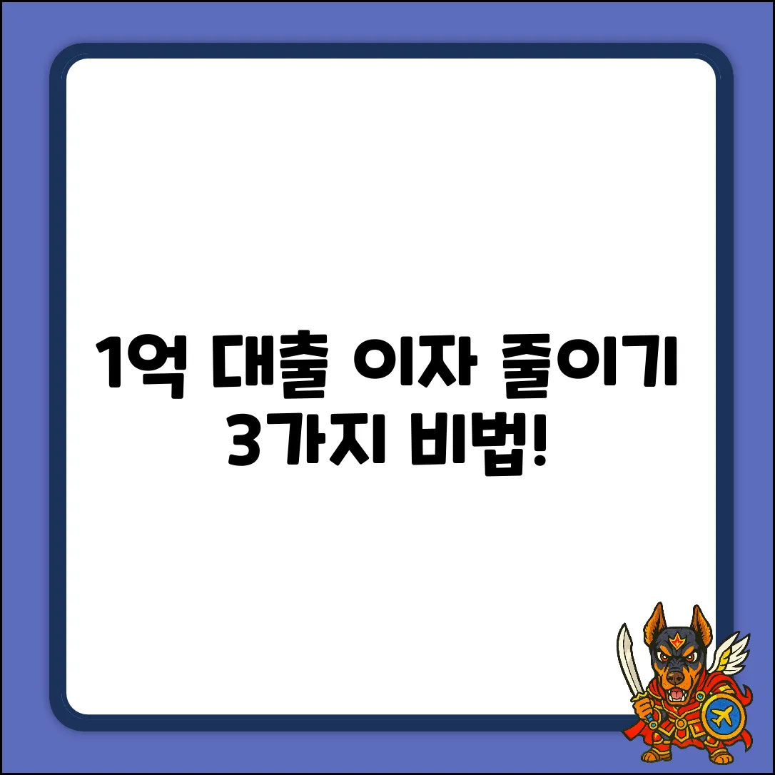 1억 대출 이자, 똑똑하게 줄이는 3가지 방법