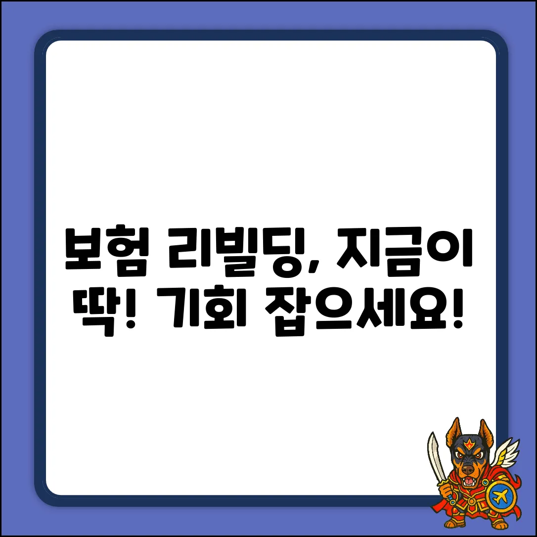 보험 리빌딩, 지금이 기회일까요?