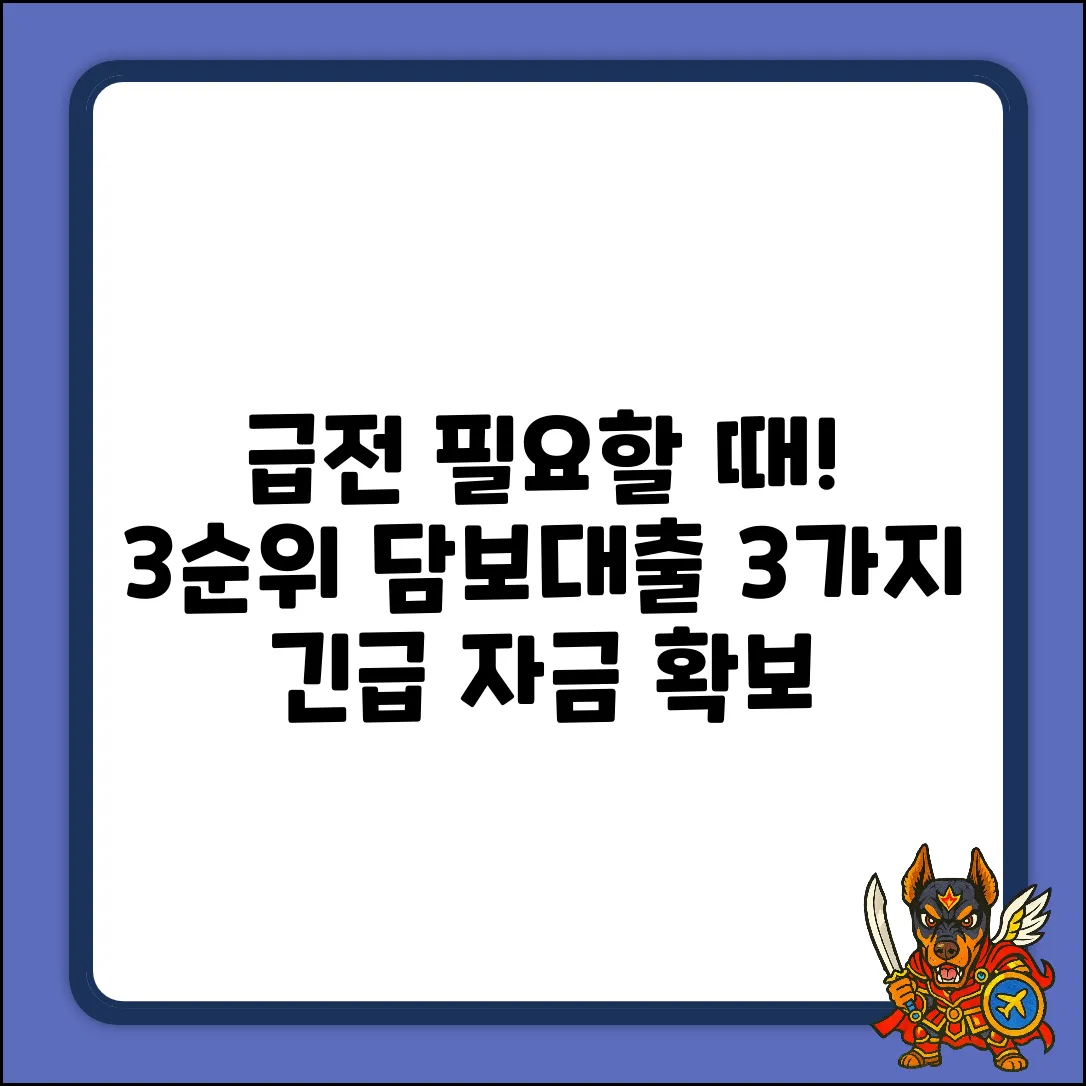 3순위 담보대출: 급할 때 자금 확보 3가지 방법