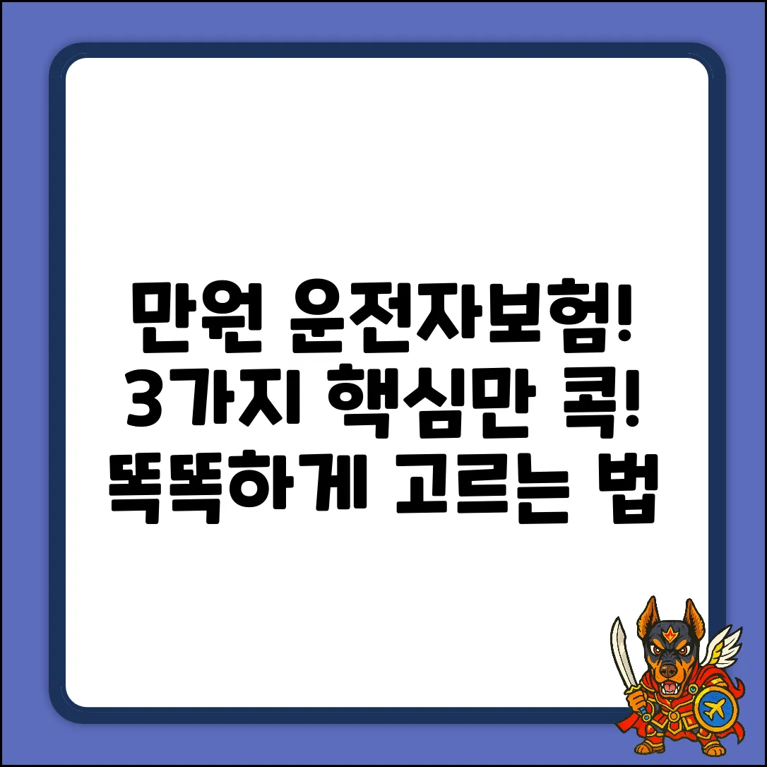 만원 운전자보험: 똑똑하게 고르는 3가지 팁!