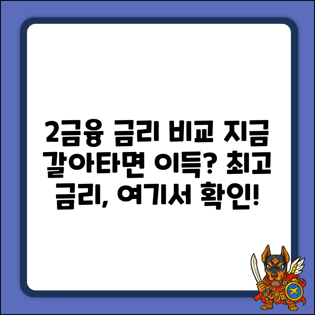 2금융 금리, 어디가 가장 유리할까?