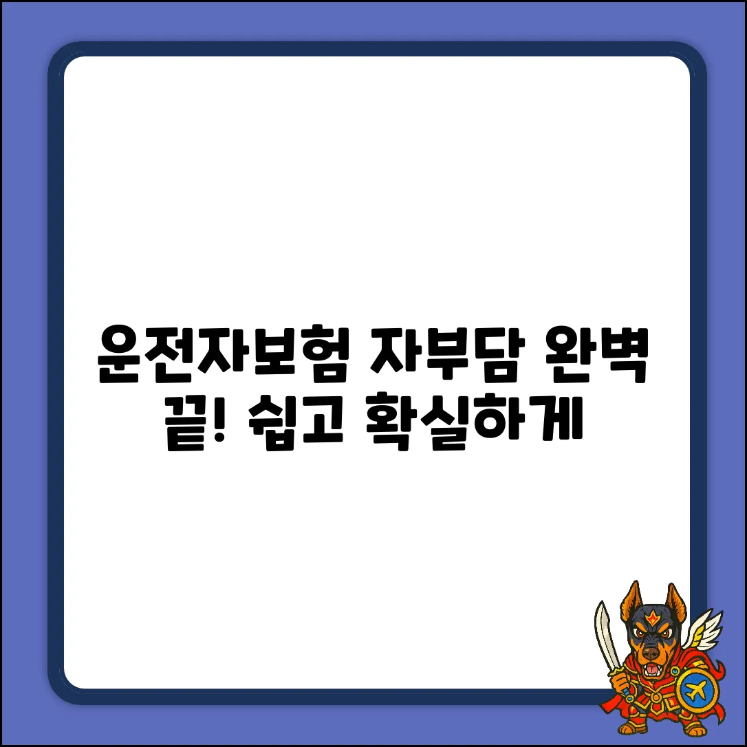 운전자보험 자부담, 쉽게 끝내는 완벽 가이드